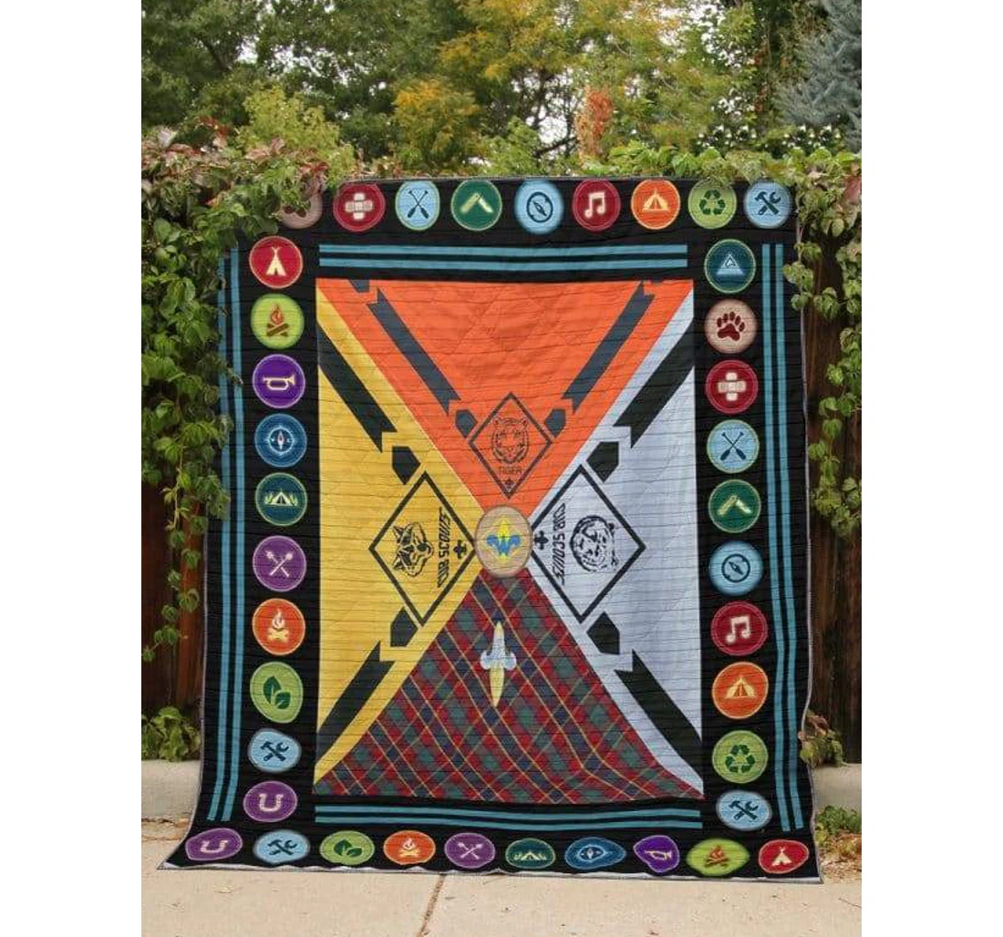 Throw Blanket, Quilt - Boy Scout Cub Scouts Sherpa Fleece