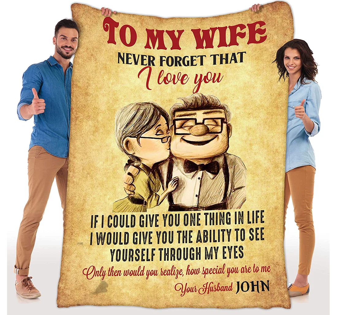 Throw Blanket, Quilt - To My Wife Family Never Forget That I Love You Sherpa Fleece