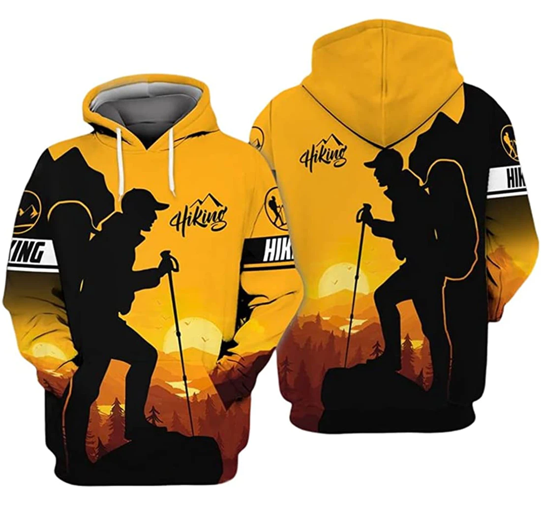Hiking Lover Hiking Man Sunset Mountain Art - 3D Printed Pullover Hoodie