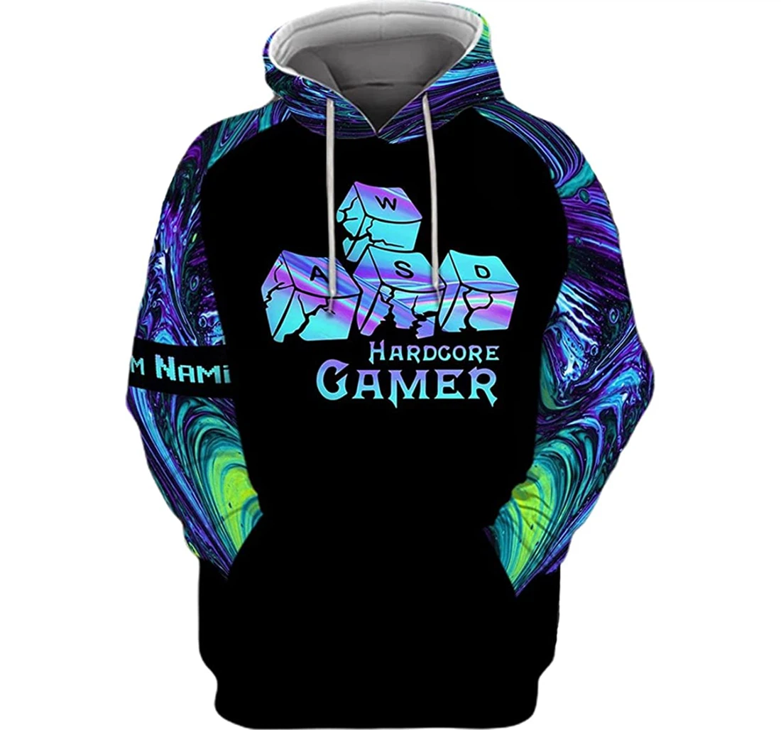 Personalized Name Hardcore Gamer Game I'm A Gamer Not Because I Don't Have Life - 3D Printed Pullover Hoodie