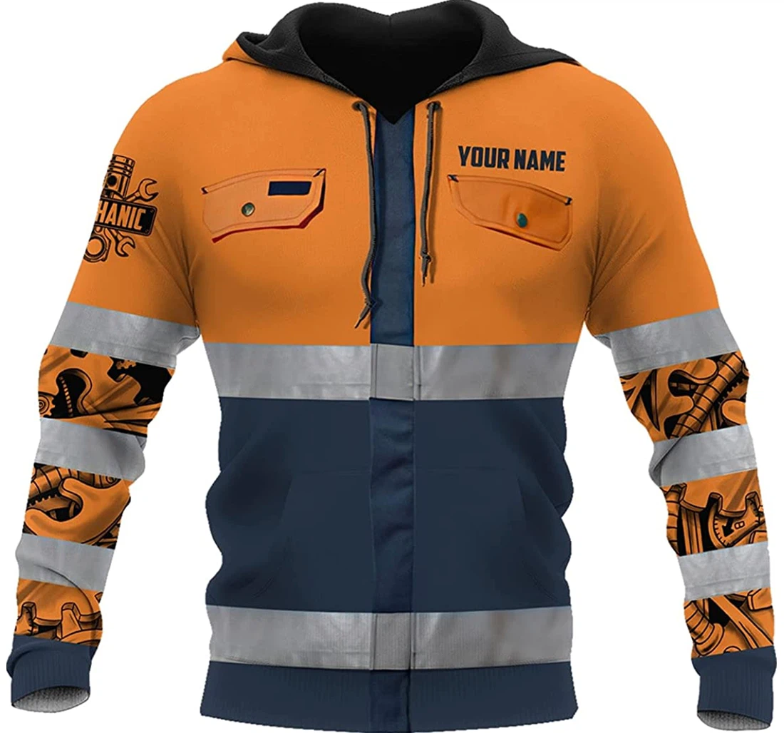 Personalized Name Mechanic Safety Costume - 3D Printed Pullover Hoodie