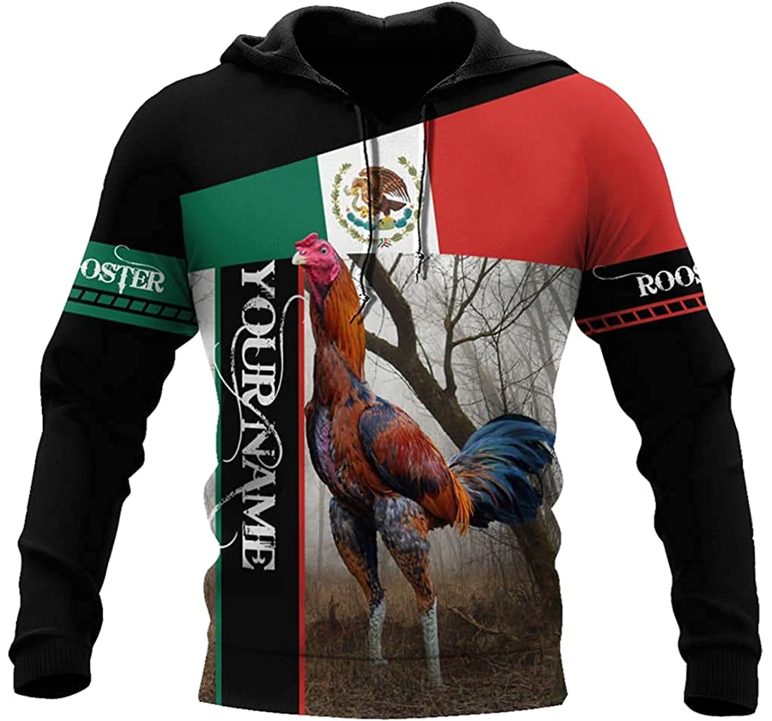 Personalized Name Mexican Rooster Symbol Art - 3D Printed Pullover Hoodie