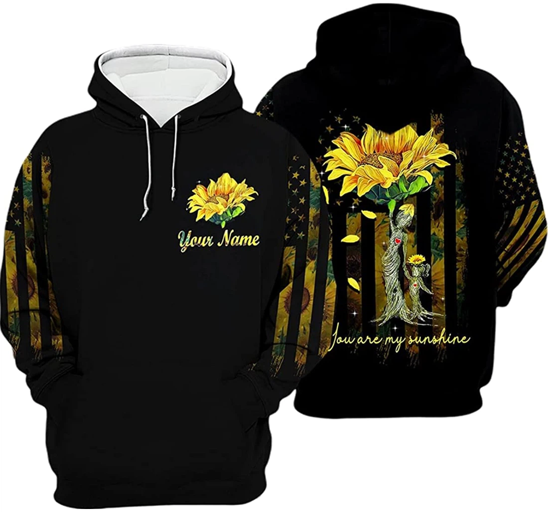 Personalized Name Us Mother's Day Sunflower You Are My Sunshine - 3D Printed Pullover Hoodie