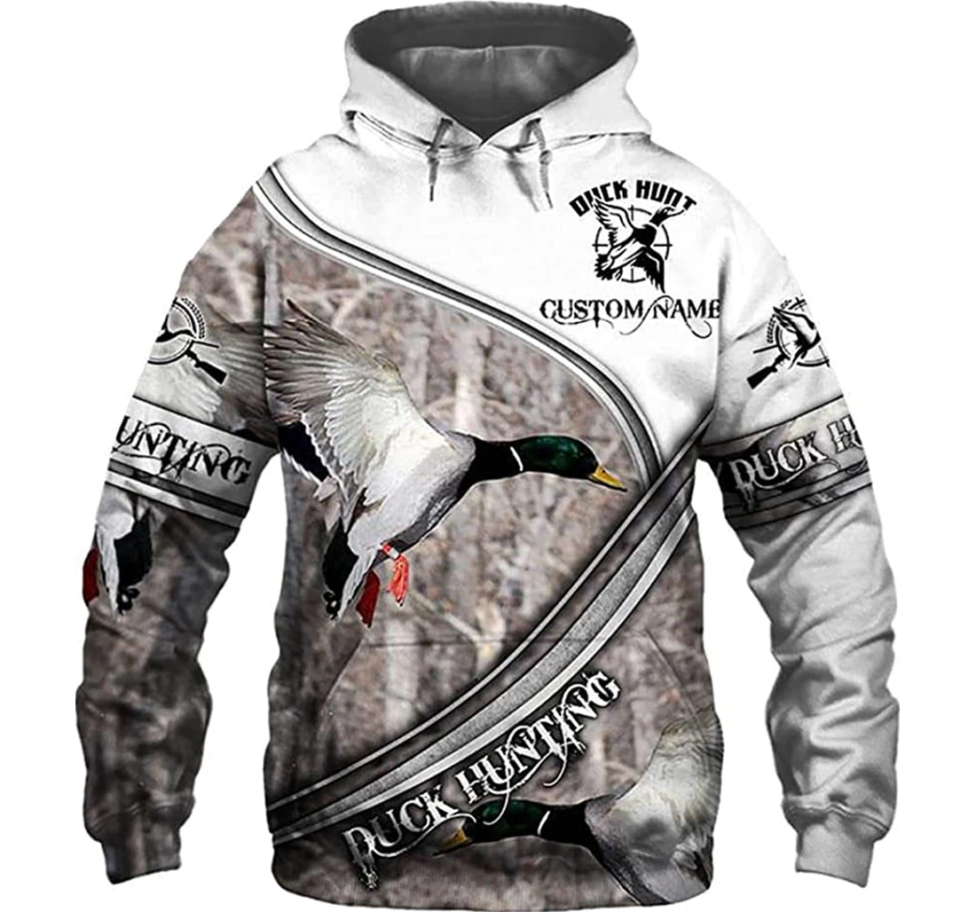 Personalized Name Duck Hunting - 3D Printed Pullover Hoodie