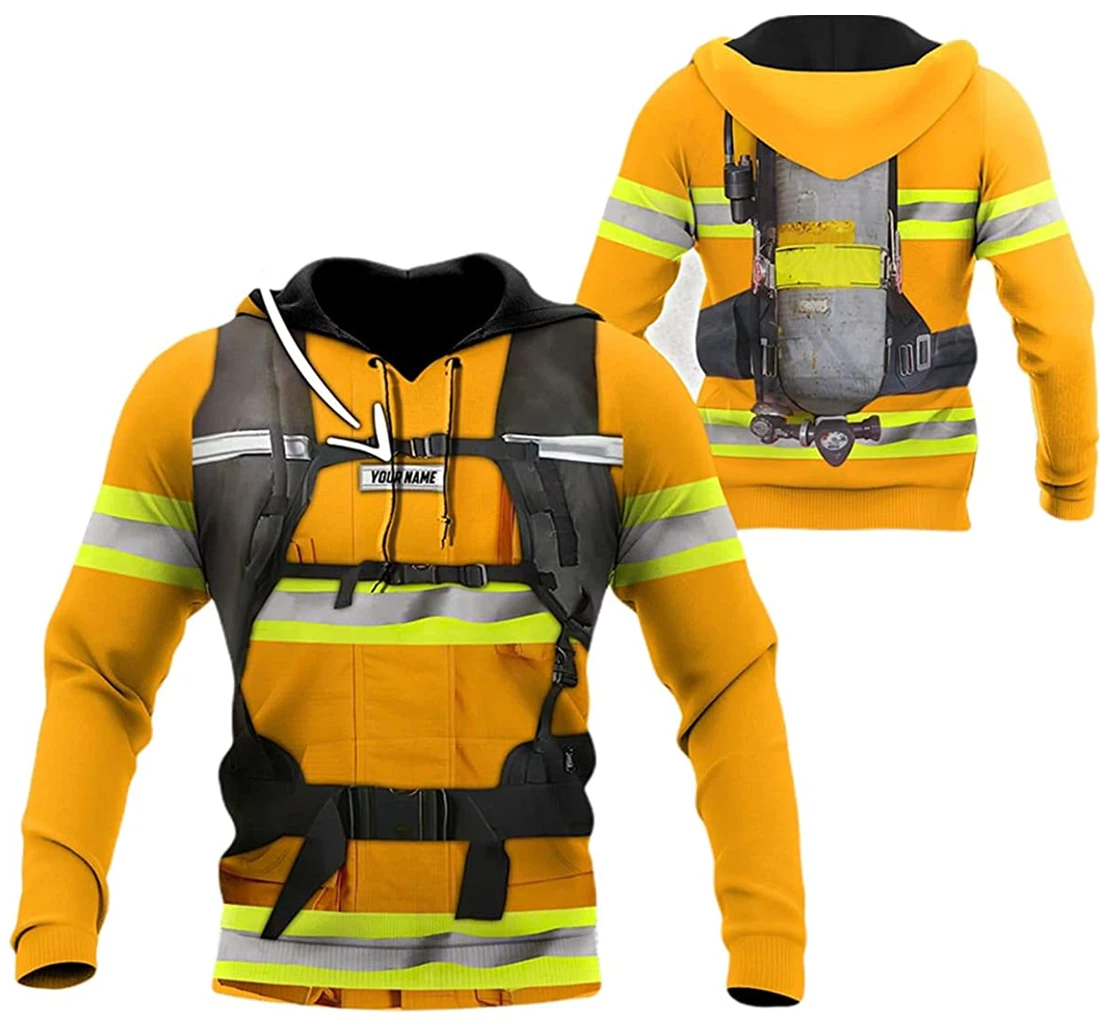 Personalized Name Firefighter Costume - 3D Printed Pullover Hoodie