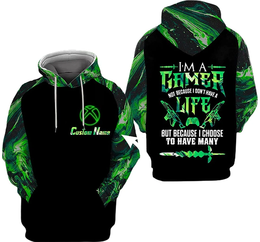 Personalized Name I'm A Gamer Not Because I Don't Have Life Guns - 3D Printed Pullover Hoodie