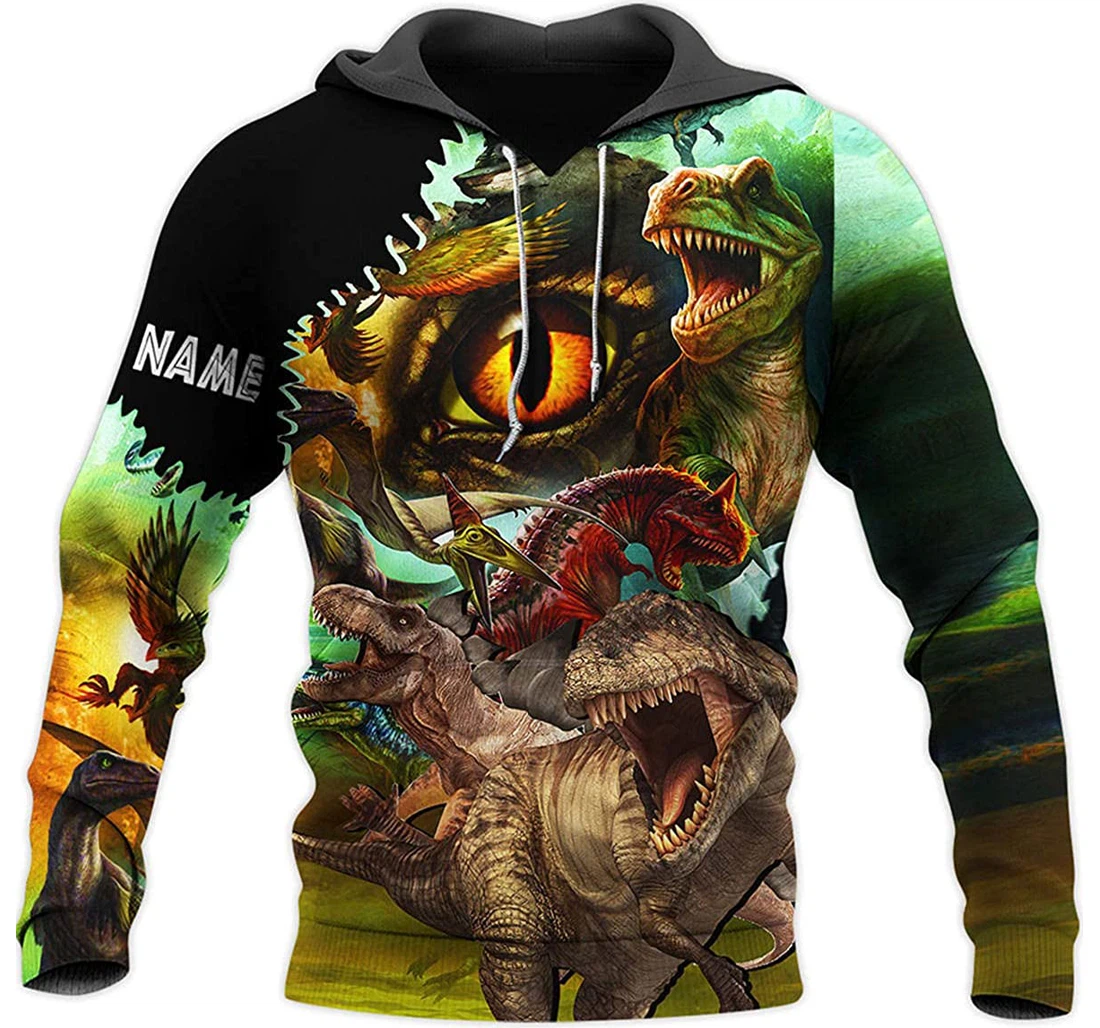 Personalized Name Love Dinosaurs Diversity - 3D Printed Pullover Hoodie