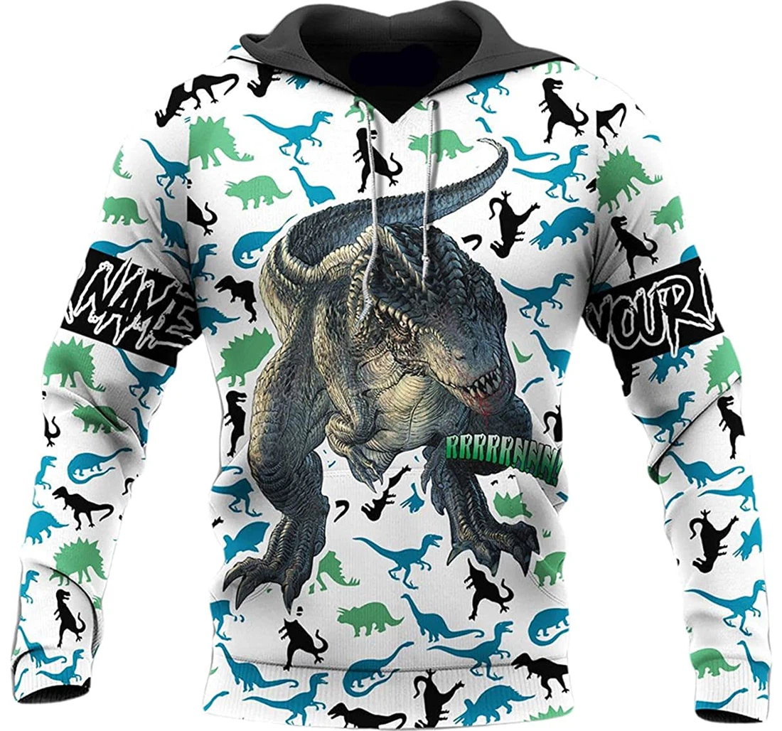 Personalized Name Love Dinosaur Kind Of - 3D Printed Pullover Hoodie