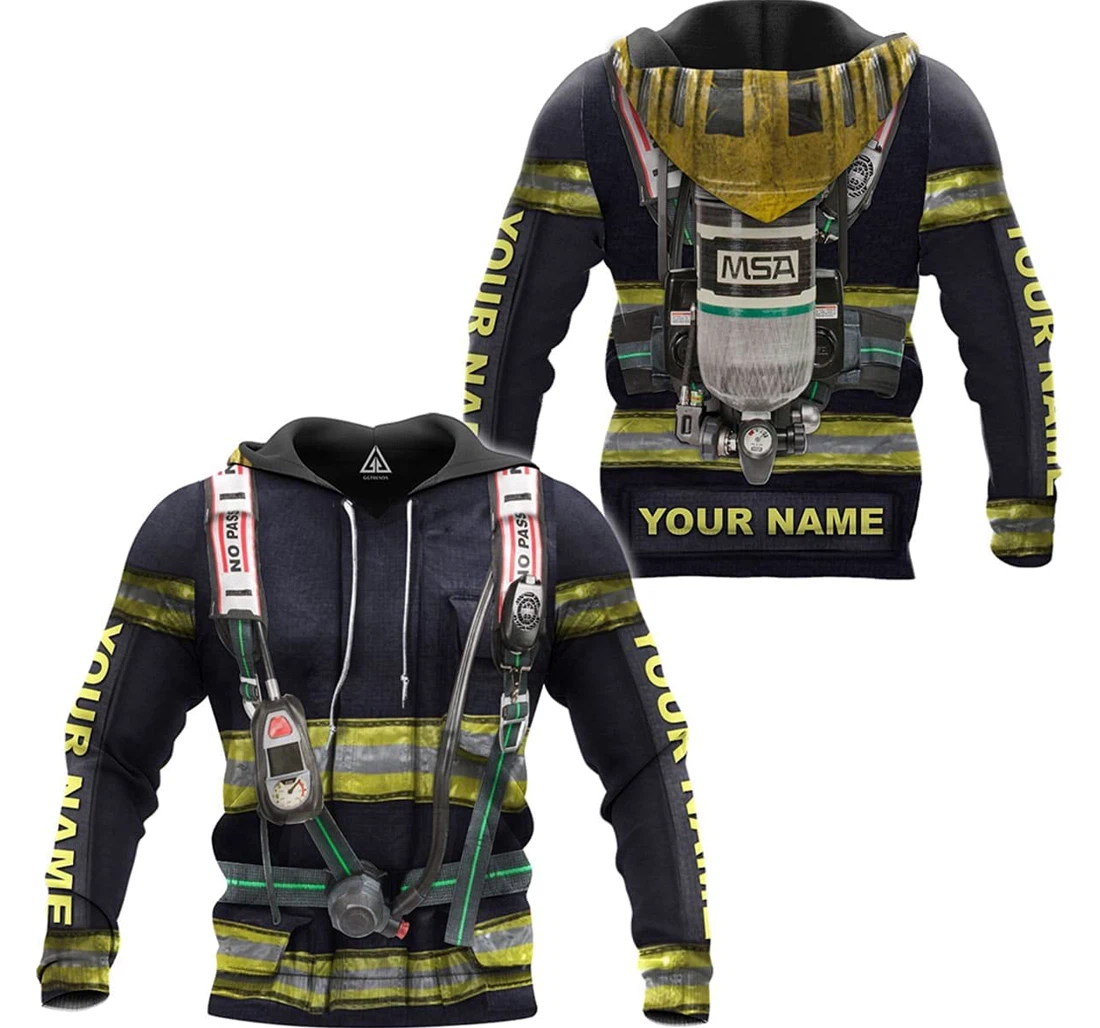 Personalized Name Firefighter Suit Pattern - 3D Printed Pullover Hoodie