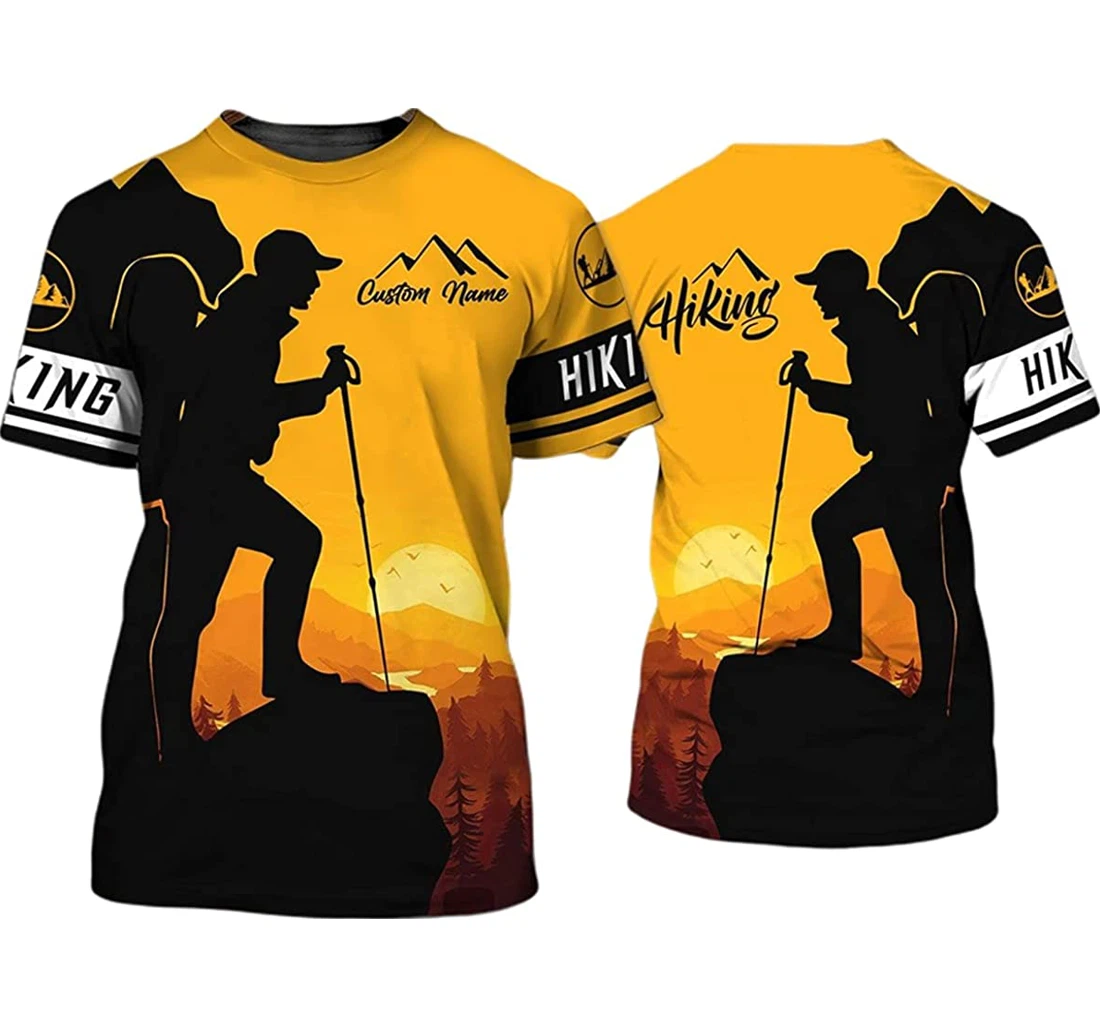 Personalized Name Hiking Sunset - 3D Printed T-shirt