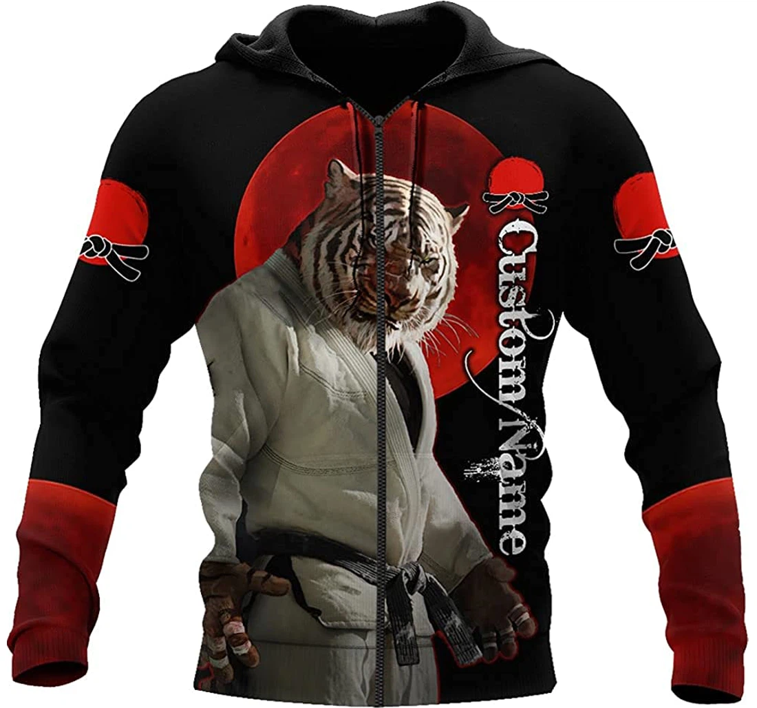 Personalized Name Martial Tiger Art - 3D Printed Pullover Hoodie