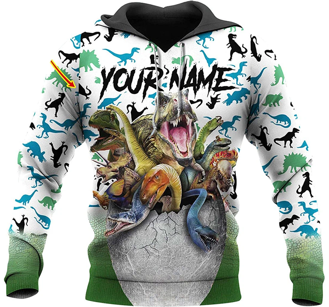 Personalized Name Love Dinosaurs Eggs - 3D Printed Pullover Hoodie