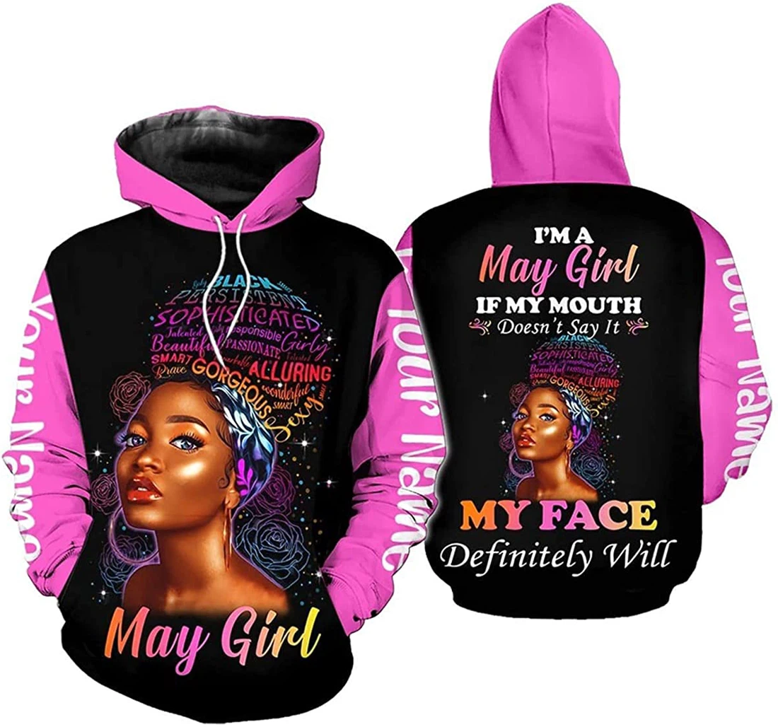 Personalized Name If My Mouth Doesn't Say It My Face Definitely Will - 3D Printed Pullover Hoodie