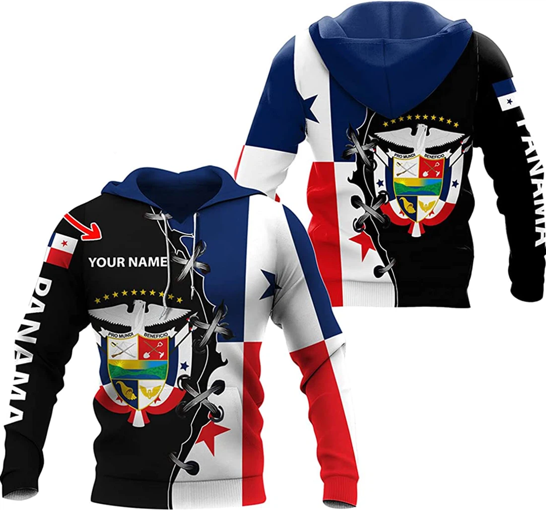 Personalized Name Panama Coat Of Arms Custom - 3D Printed Pullover Hoodie