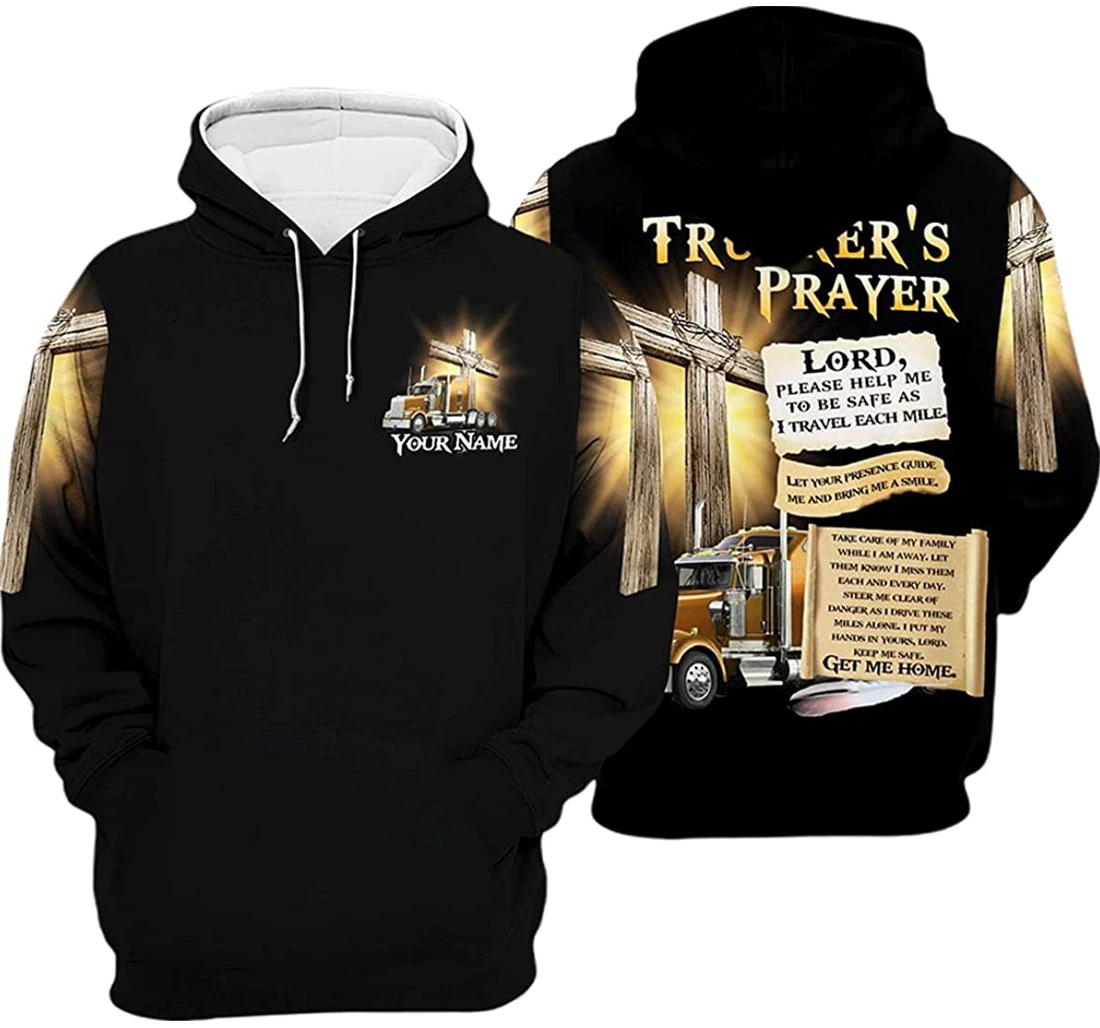 Personalized Name Trucker's Prayer Jesus Dear Lord - 3D Printed Pullover Hoodie