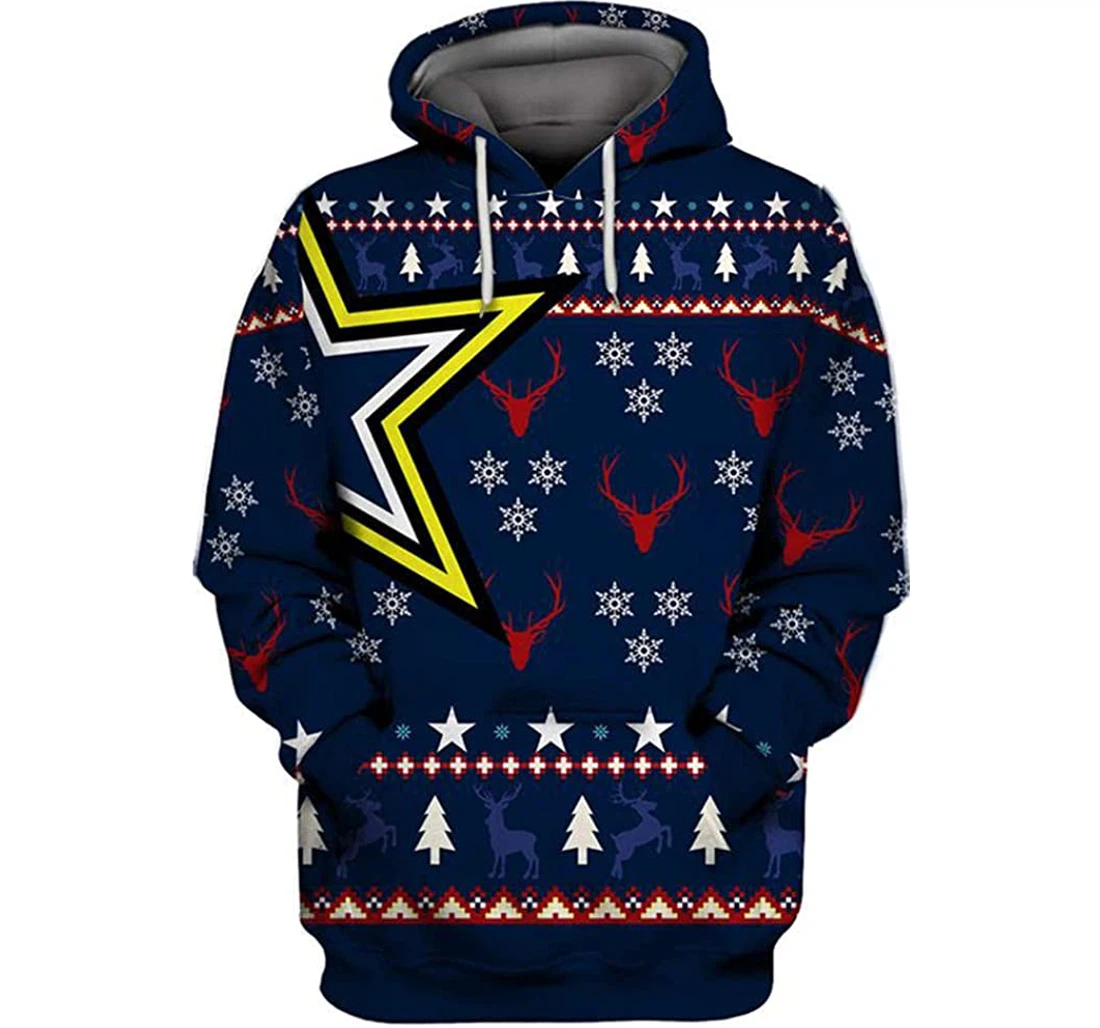Us Proud Army Christmas Pattern - 3D Printed Pullover Hoodie