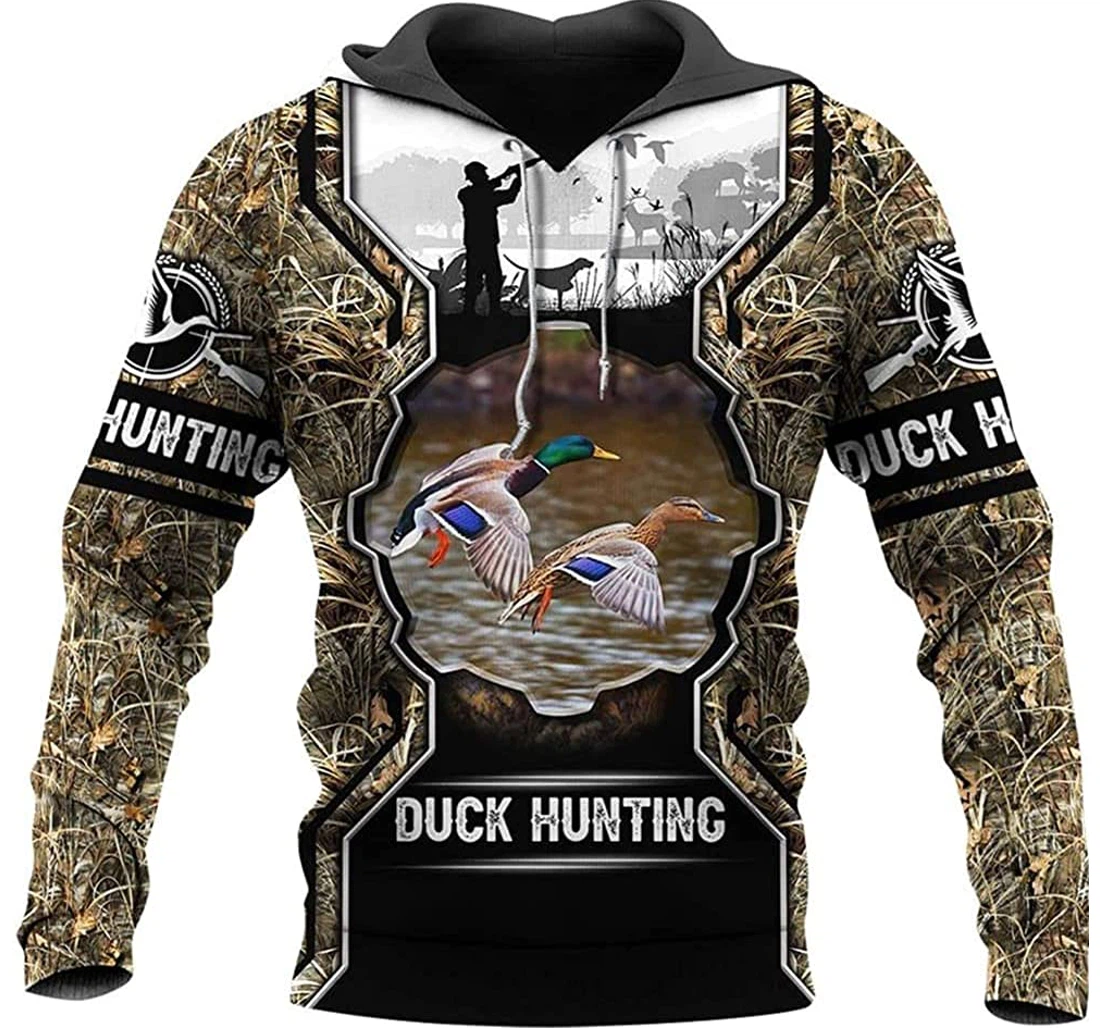 Duck Hunting Hunter Camo 1 - 3D Printed Pullover Hoodie