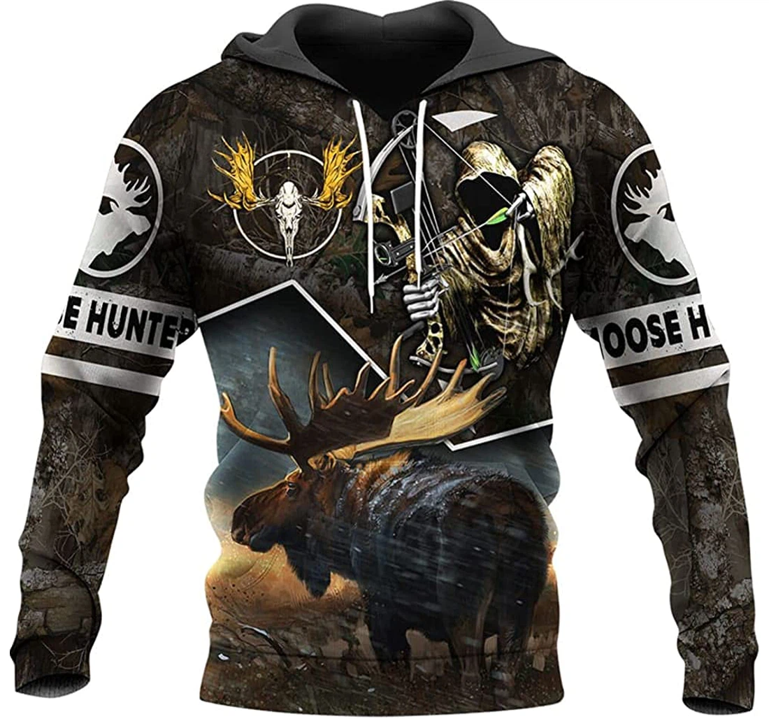 Love Hunting Moose Hunter - 3D Printed Pullover Hoodie