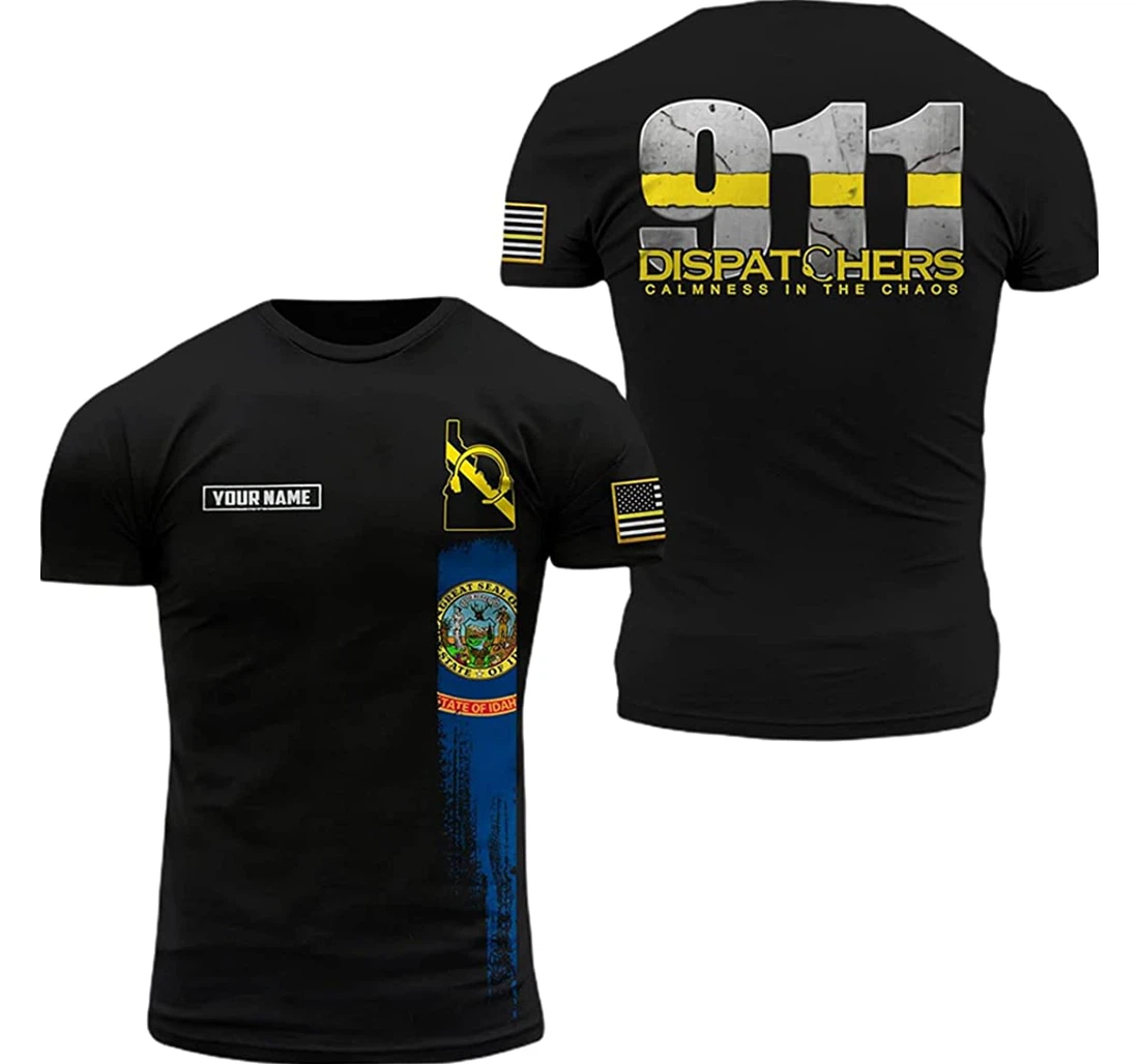 Personalized Name Dispatcher Idaho Calmness In The Chaos - 3D Printed T-shirt