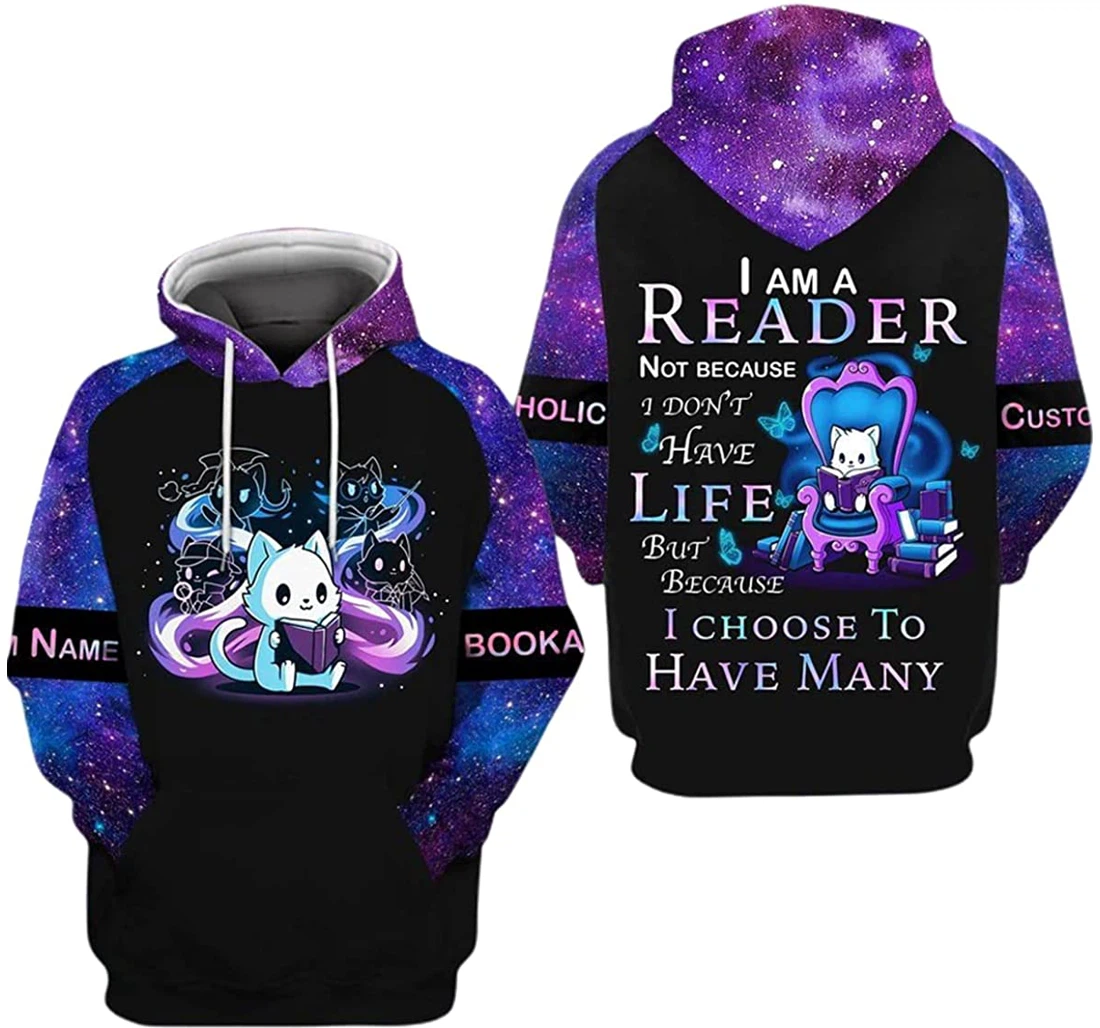 Personalized Name Fox Reader I Choose To Have Many - 3D Printed Pullover Hoodie