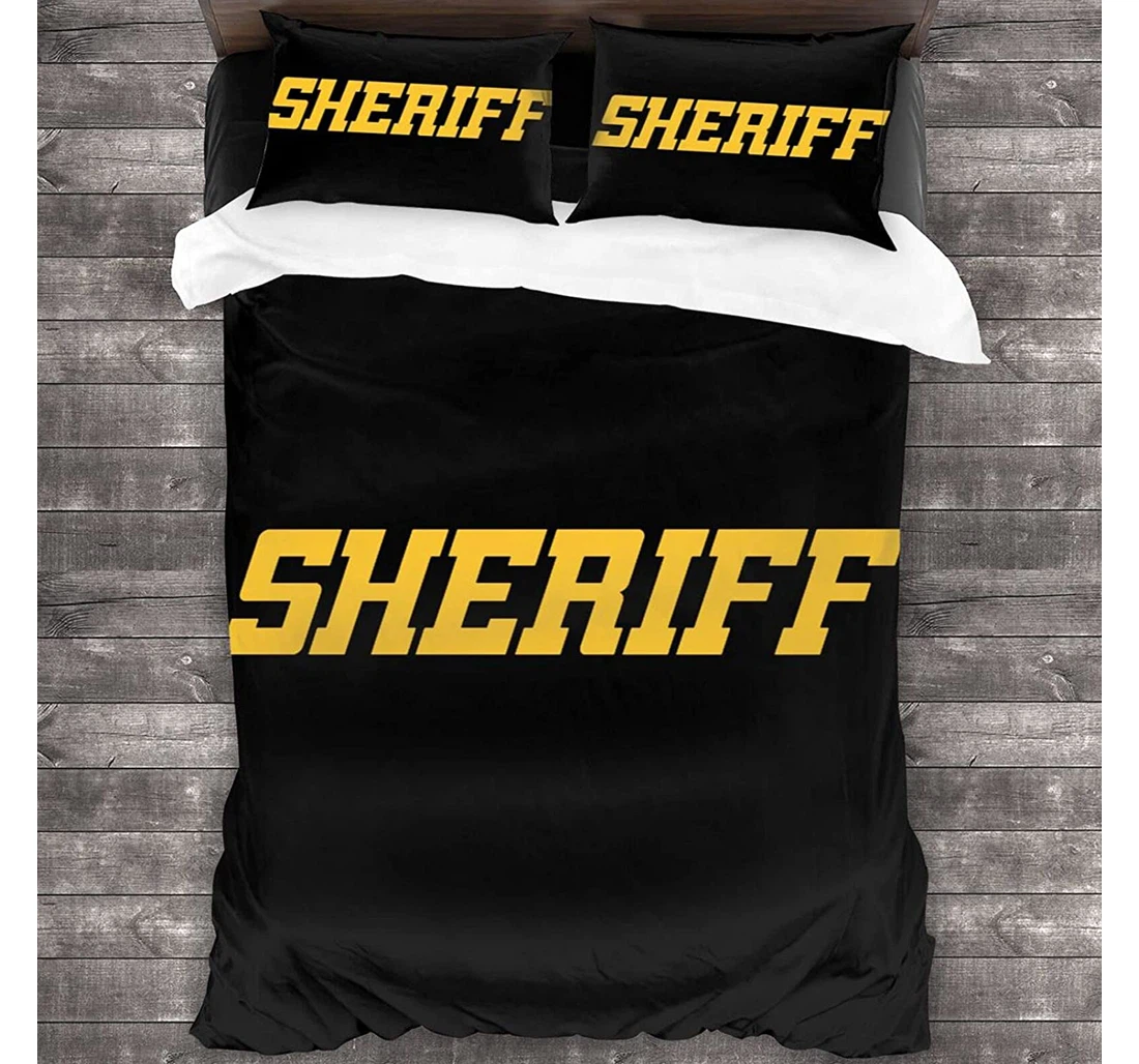 Bedding Set - Sheriff Included 1 Ultra Soft Duvet Cover or Quilt and 2 Lightweight Breathe Pillowcases