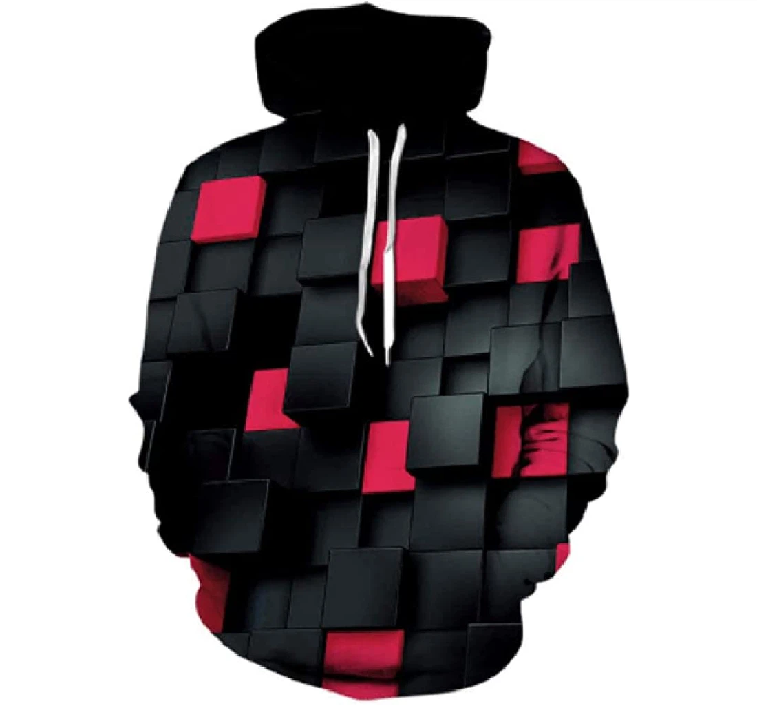 And Red Square Bump - 3D Printed Pullover Hoodie