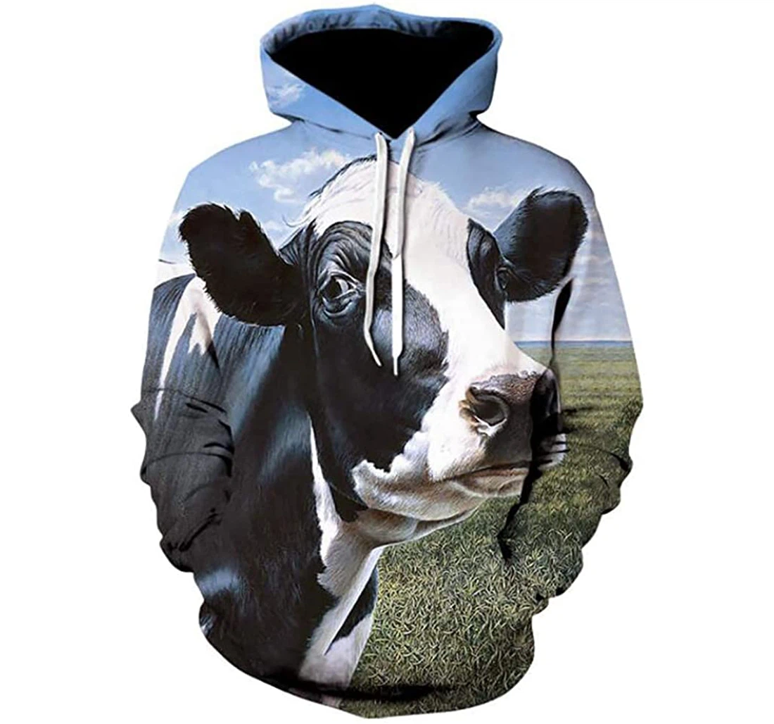 Cow On The Prairie - 3D Printed Pullover Hoodie