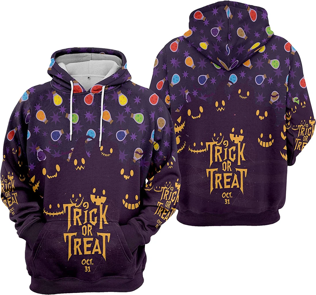 Trick Or Treat Oct Pumpkin Poison Seamless Pattern Halloween - 3D Printed Pullover Hoodie