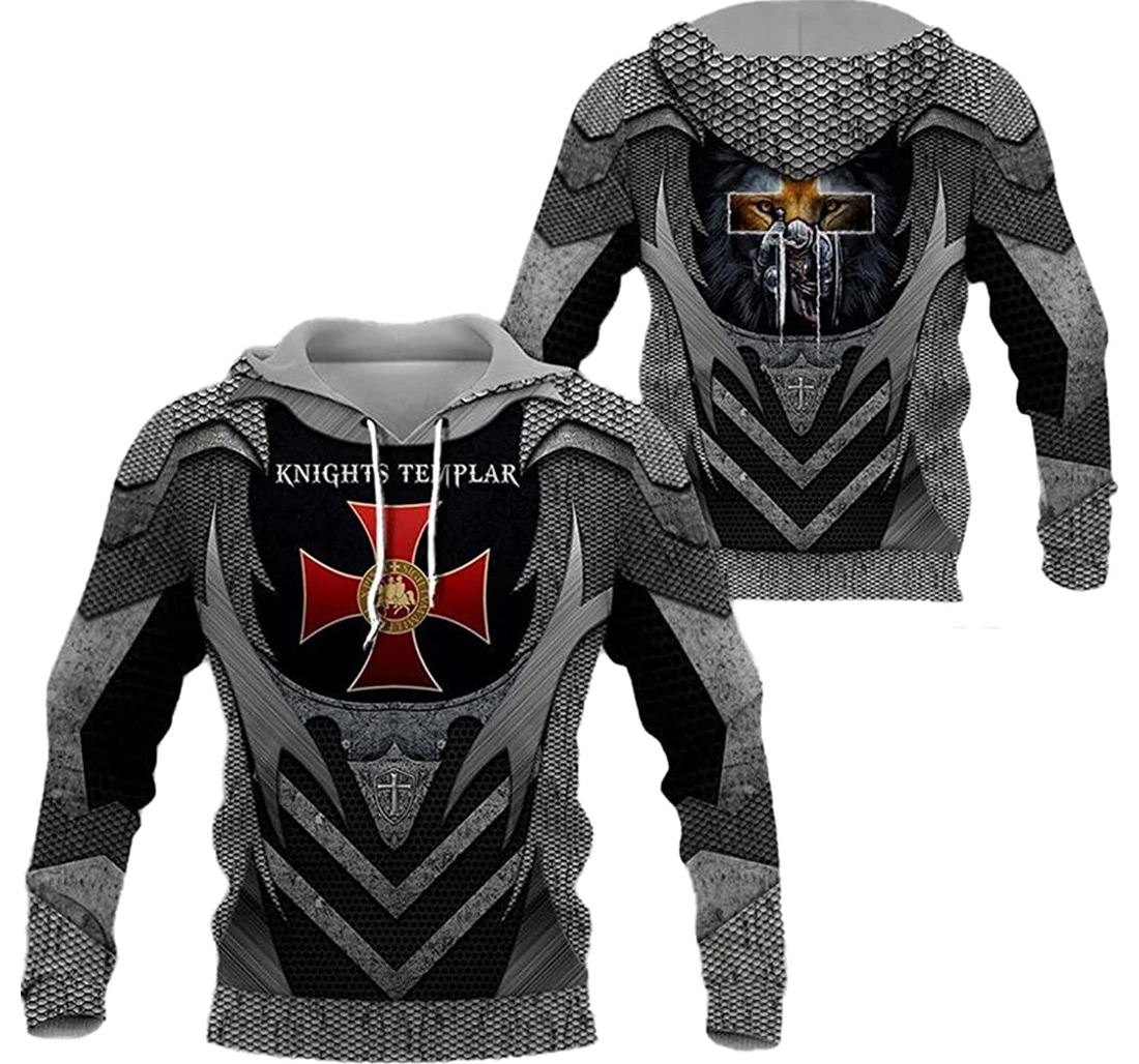 Plstar Cosmos Knights Templar Armor Cosplay Costumes - 3D Printed Pullover Hoodie