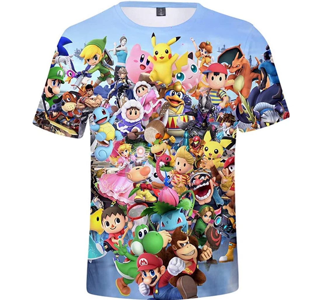 Super Smash Bros. Ultimate Unisex Stylish 3d Printed Graphic Short Sleeve T-shirts For Women Men Boys Girls - 3D Printed T-shirt