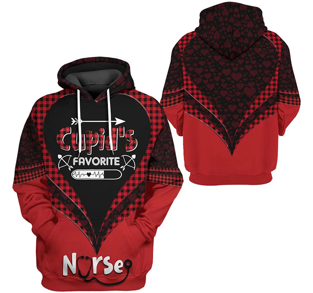 Cupid's Favorite Nurse Valentine S - And - 3D Printed Pullover Hoodie