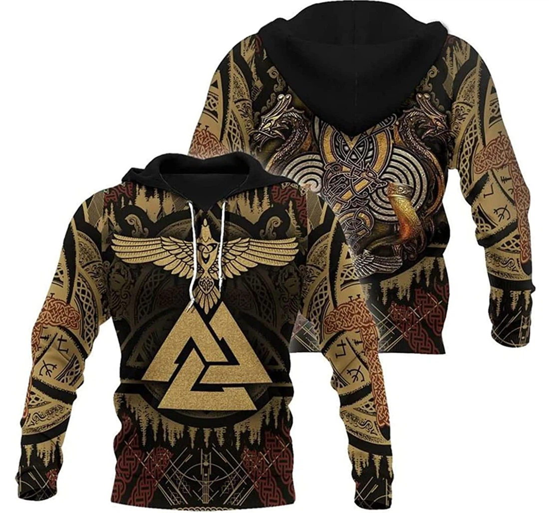 Viticstoreac Vikings Huginn Golden Sparkling S - And - 3D Printed Pullover Hoodie