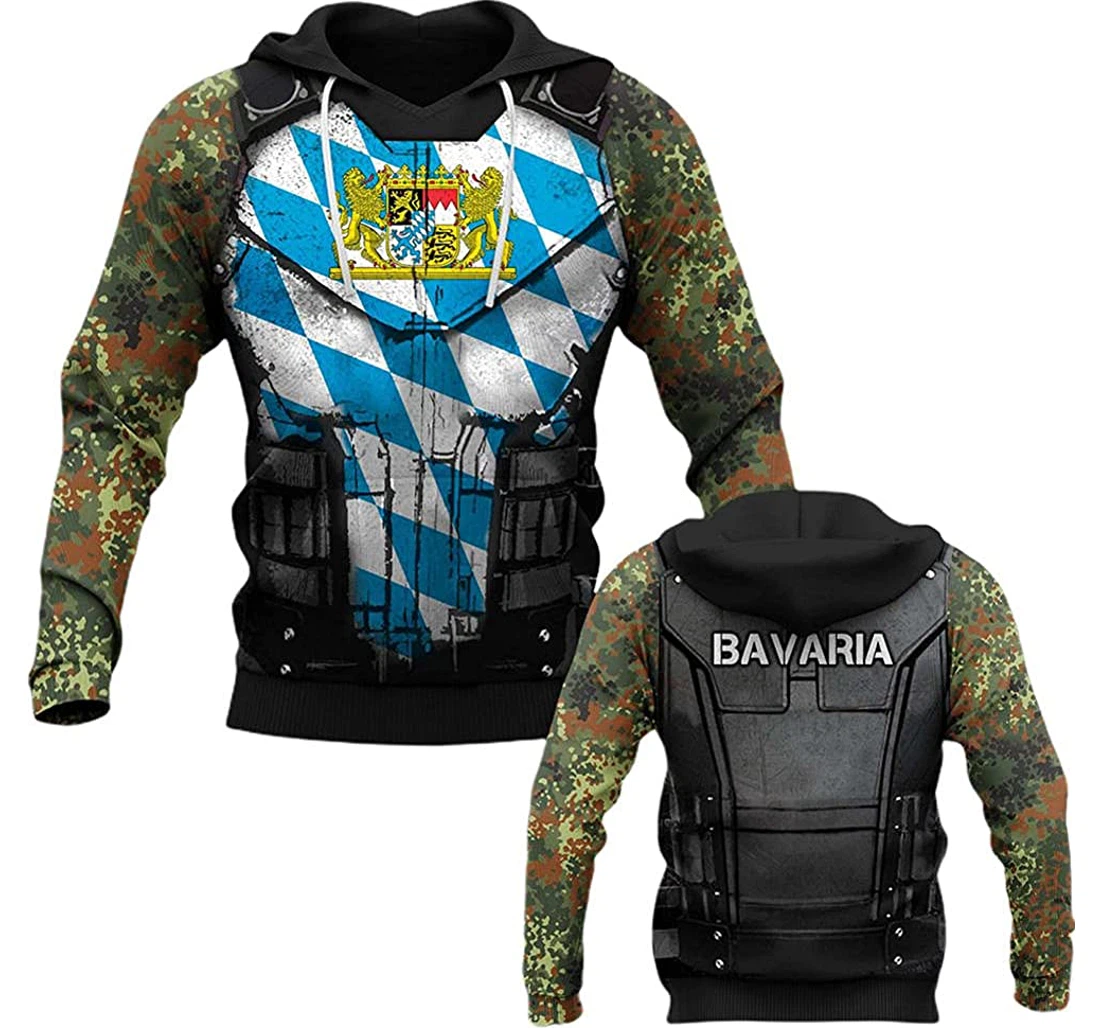 Bavaria Armor Symbol And Camo Pattern - 3D Printed Pullover Hoodie