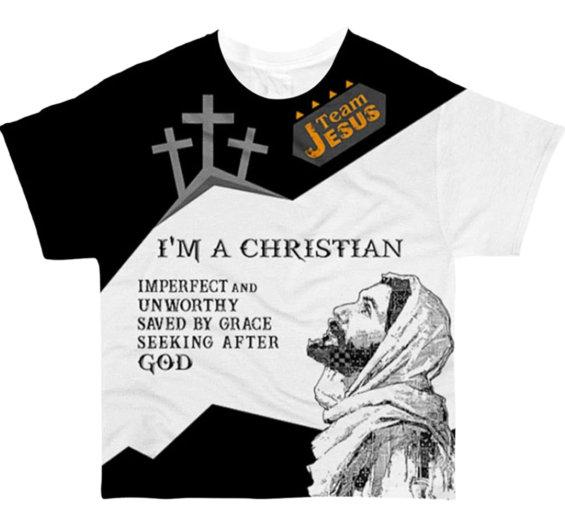 I'm Christian Imperfect And Unworthy - 3D Printed T-shirt