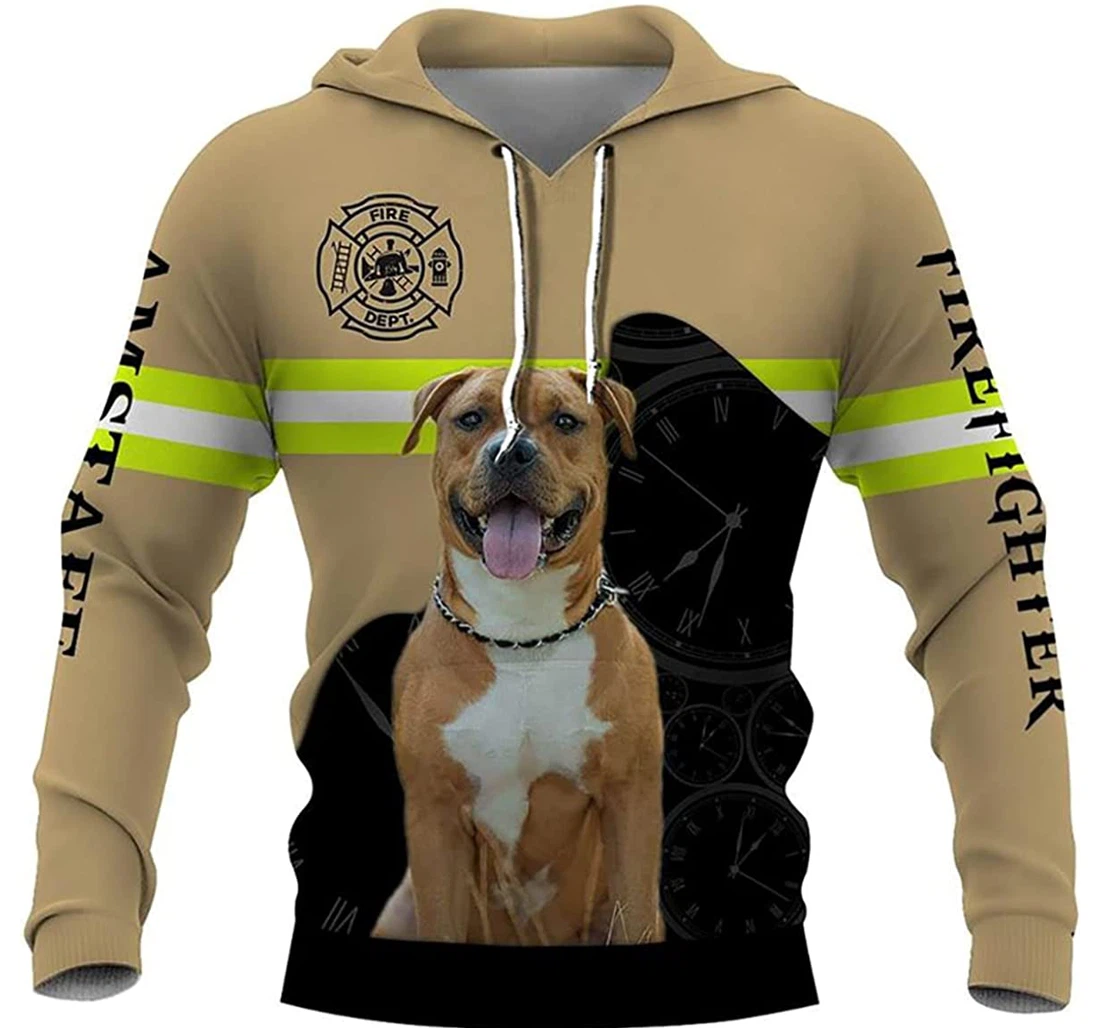 Pitbull Firefighter Uniform If They Sent Us To Hell - 3D Printed Pullover Hoodie