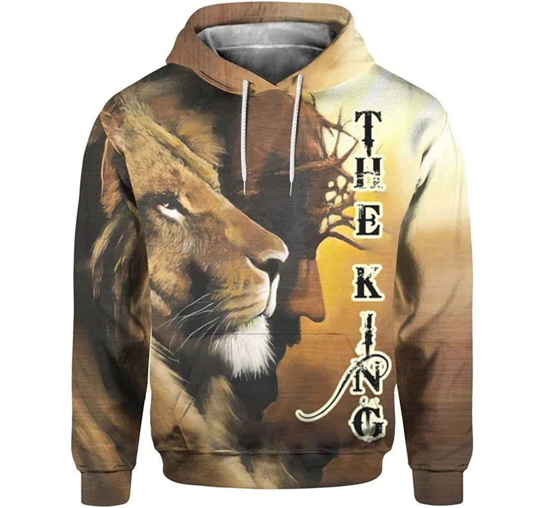 Jesus Lion The King - 3D Printed Pullover Hoodie