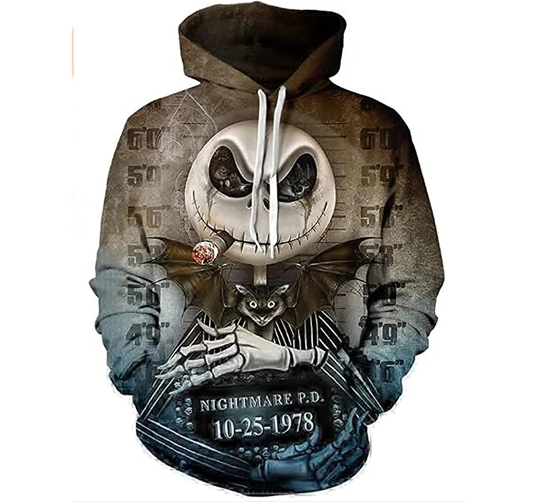 Mens The Nightmare Before Christmas - 3D Printed Pullover Hoodie