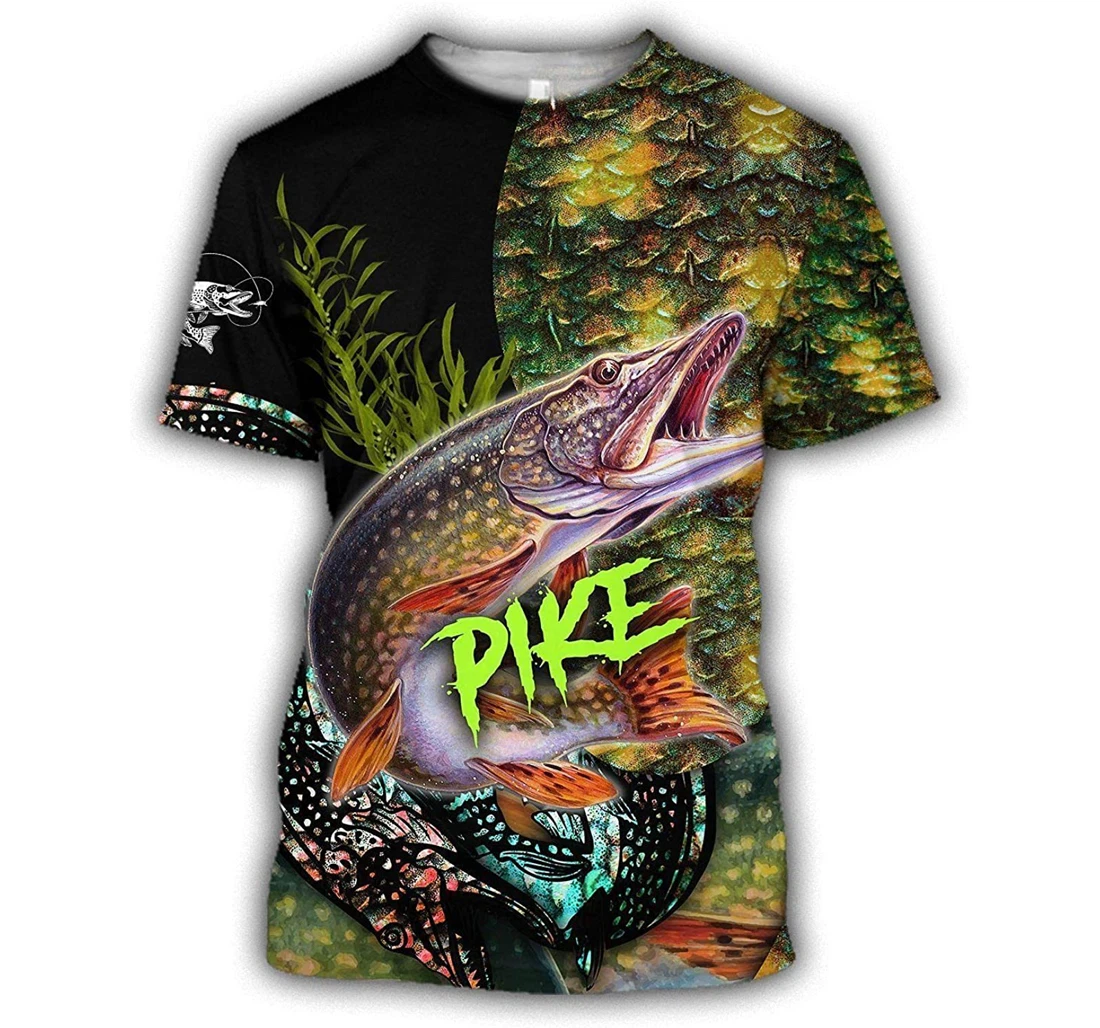 Northern Pike Fishing On Skin Printing Shirts And - 3D Printed T-shirt