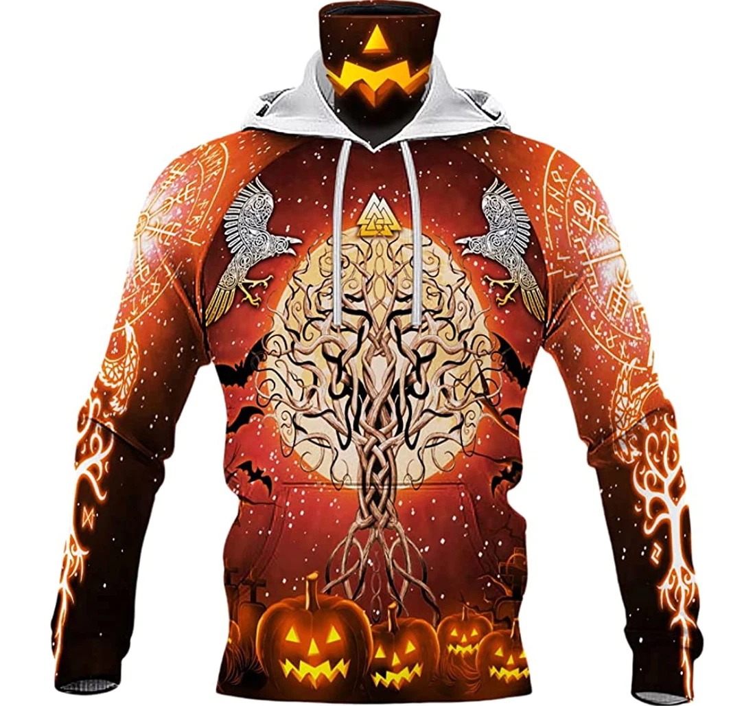 Viking Halloween Red Pattern 3d Gifts Friends Or Yourself - 3D Printed Pullover Hoodie