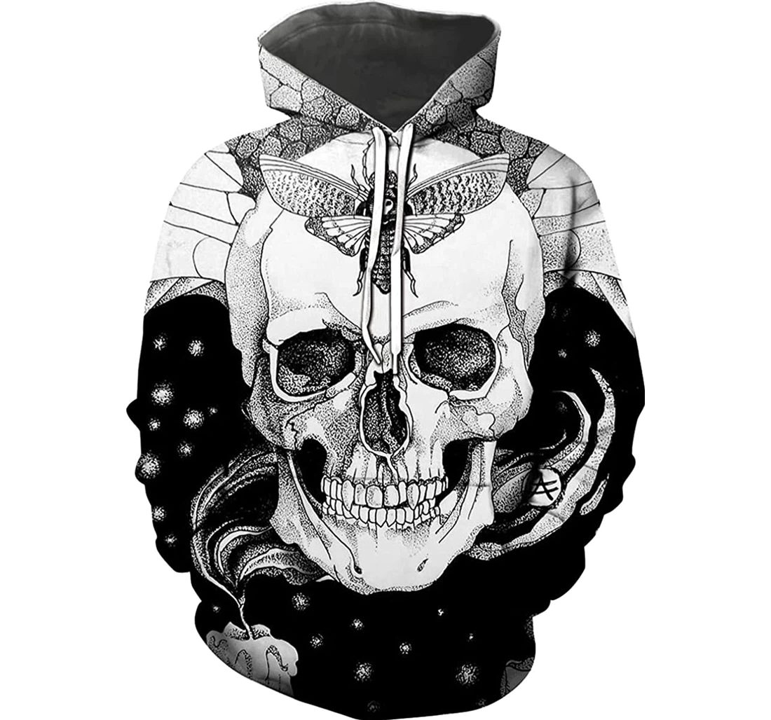 Mens Womens Skull Printing Fashion - 3D Printed Pullover Hoodie