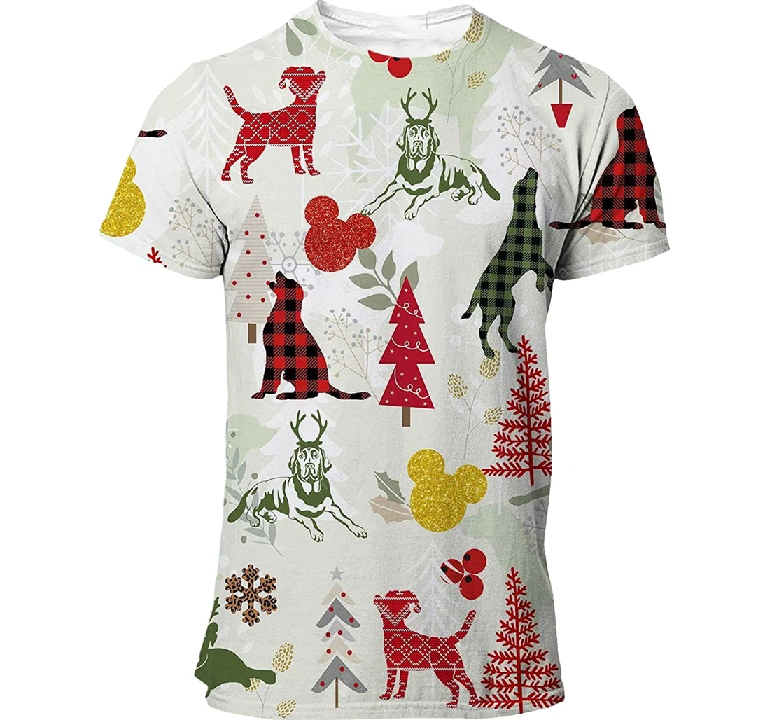 Labrador T-shirt Christmas Flannel For Men Funny Cute Dog 3d Full All Over Print Unisex Graphic Crewneck Short Sleeve T-shirts For Women Men Boys S - 3D Printed T-shirt