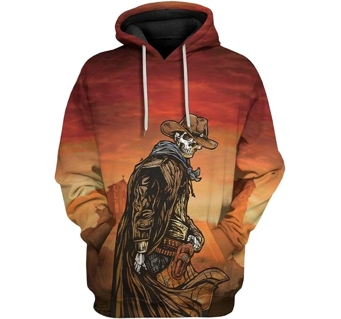 Cowboy Skull S - And - 3D Printed Pullover Hoodie