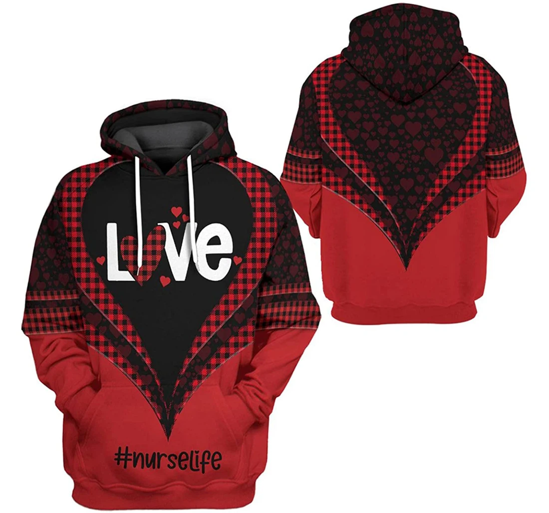 Nurse Life Valentine Love S - And - 3D Printed Pullover Hoodie