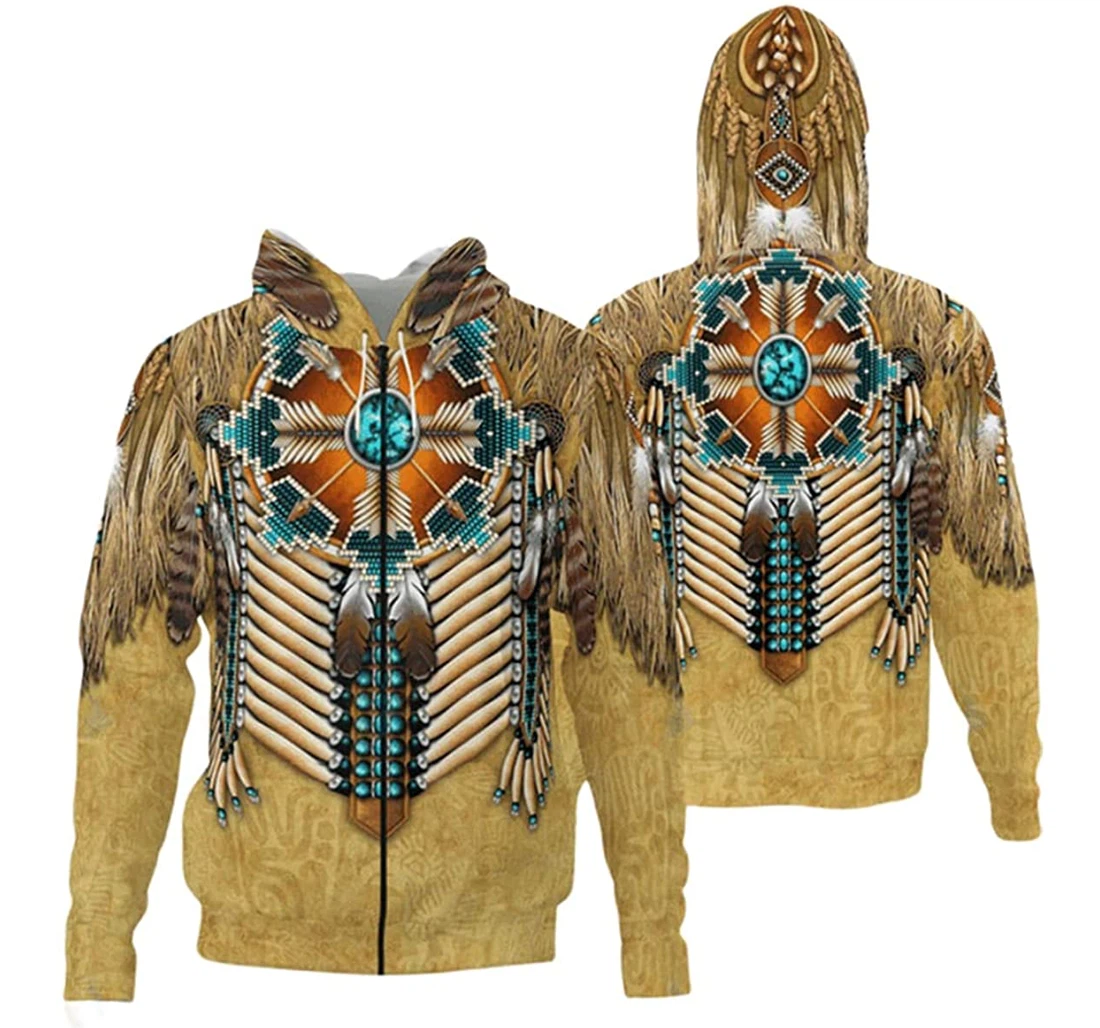 Native American Feather Style - 3D Printed Pullover Hoodie