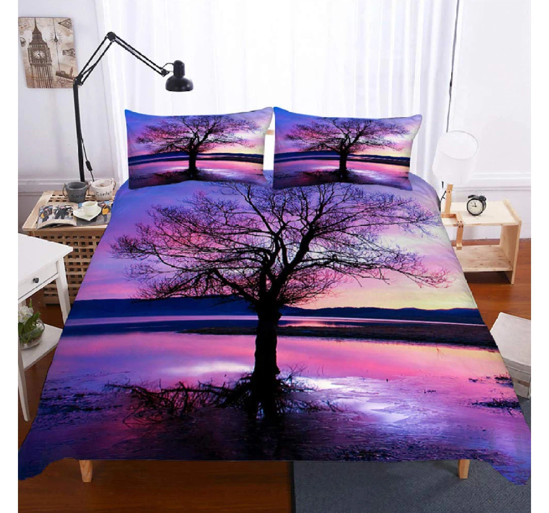 Bedding Set - Purple Trees Included 1 Ultra Soft Duvet Cover or Quilt and 2 Lightweight Breathe Pillowcases