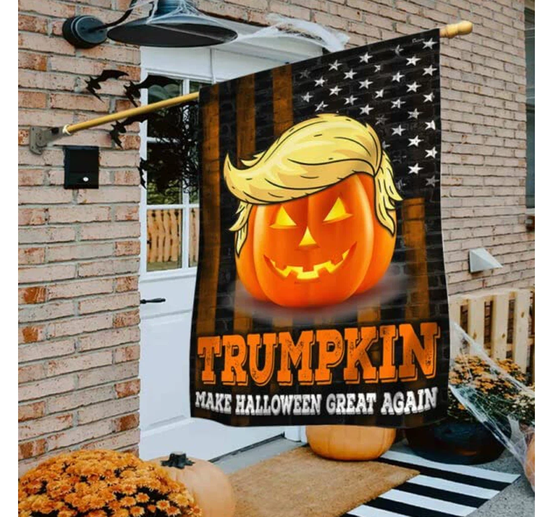 Halloween Trumpkin Make Halloween Great Again Halloween Party Dad, Mom, Brother Printed Both-Sides, UV And Fade - Resistant Flag