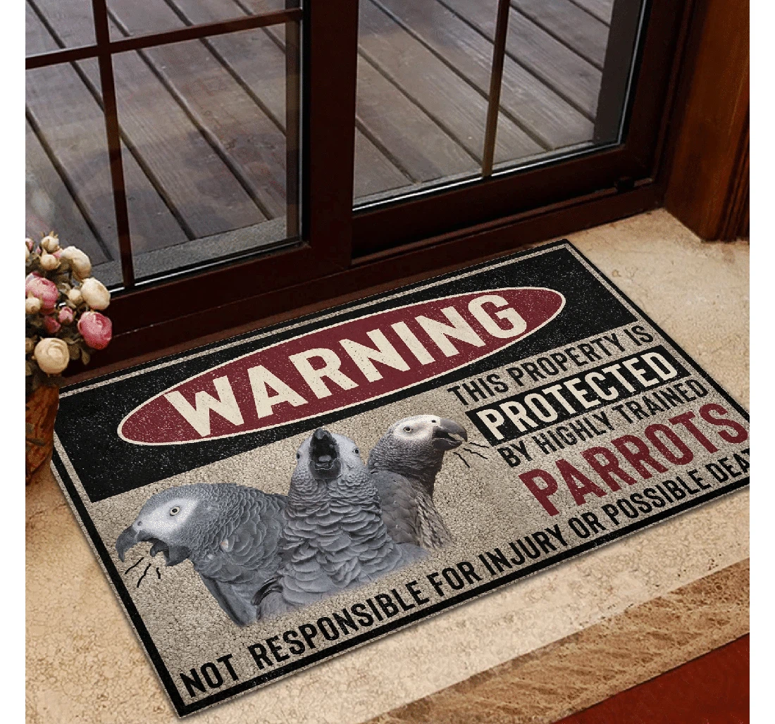 Parrot Warning Doormat