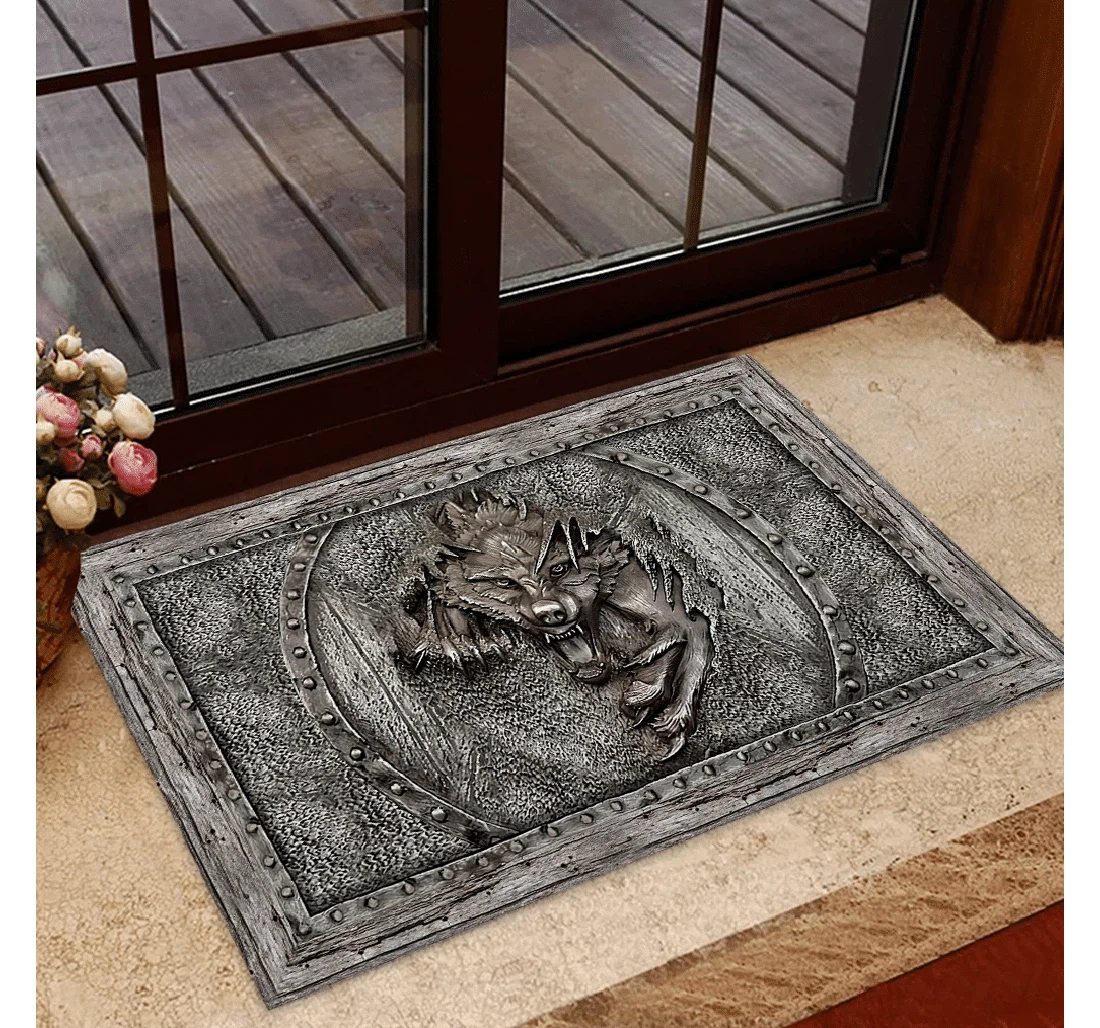 Wolf - Viking Metal Pattern Print Doormat