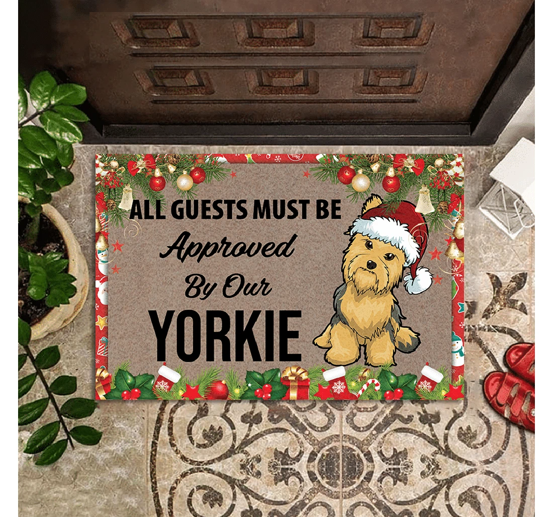 Yorkie Christmas Doormat