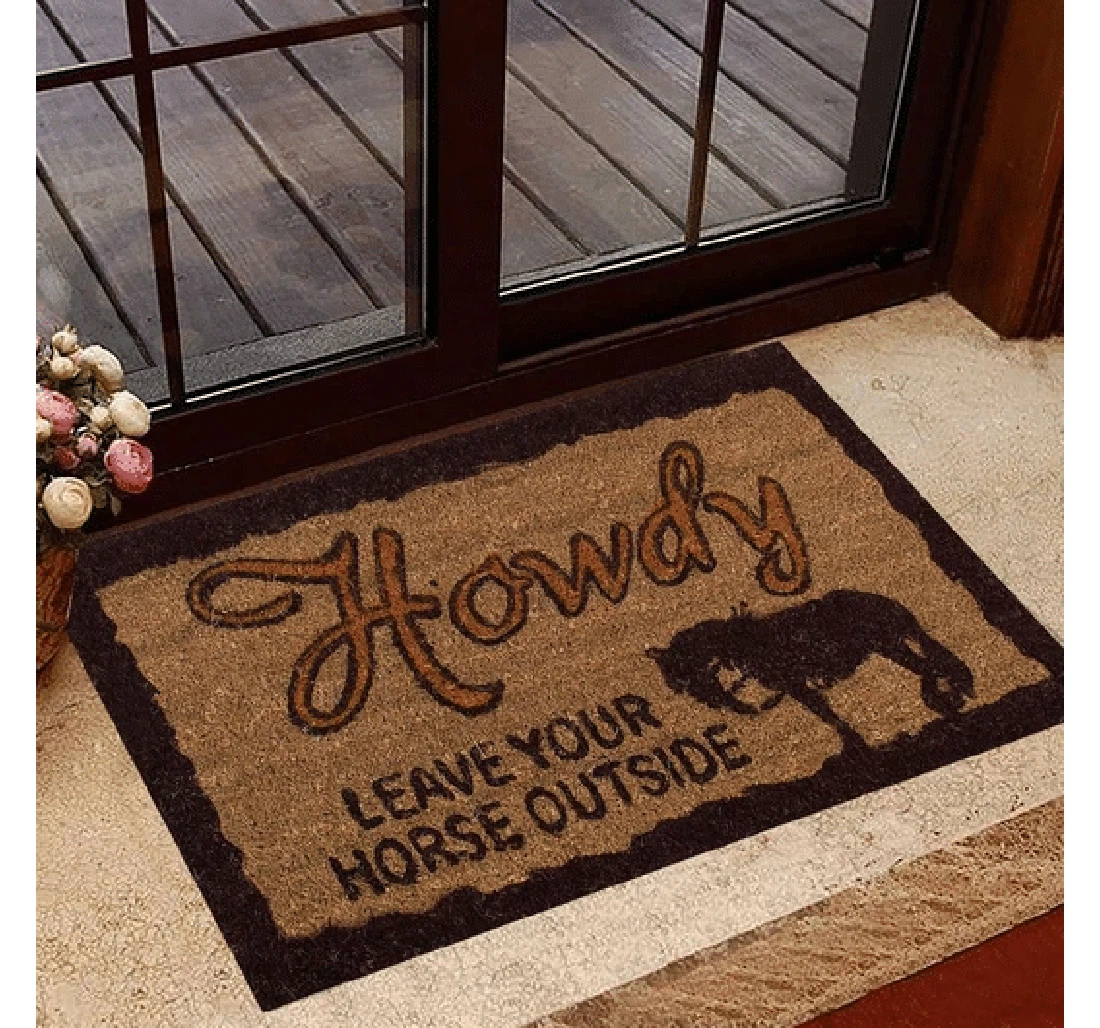 Howdy Leave Your Horse Easy Clean Welcome Doormat